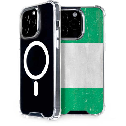 Nigeria Flag Distressed iPhone 15 Pro MagSafe Case